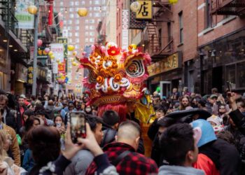 Lion Dance in NYC during Lunar New Year