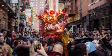 Lion Dance in NYC during Lunar New Year